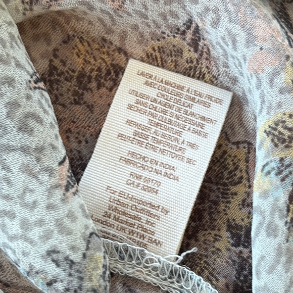 Free People Cream Tan Floral Ever After Blouse Medium Chiffon - Picture 9 of 10